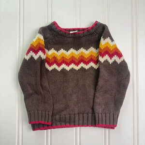 Gymboree Boy's Brown Sweater Knit 2T Fall Winter y2k 2000s 100% Cotton pullover